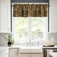 thumbnail image 4 of Leopard Print Valance Curtain Wild Safari Skin Pattern Cheetah Cat Black Brown Fur Wildlife Rod Pocket Valance Window Treatments 1 Panel Short Curtains for Kitchen Farmhouse 54 x 18 in, 4 of 6