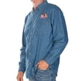thumbnail image 2 of Men's Denim Button Down Pocket Shirt with American Flag and Eagle Embroidery USA, 2 of 3