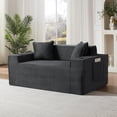 thumbnail image 2 of Leumius Cloud Sofa,2 Seater Boneless Couch with Cupholders,Upholstered Corduroy Fabric Modern Loveseat with Deep Seats for Living Room Bedroom,Dark Gray, 2 of 6