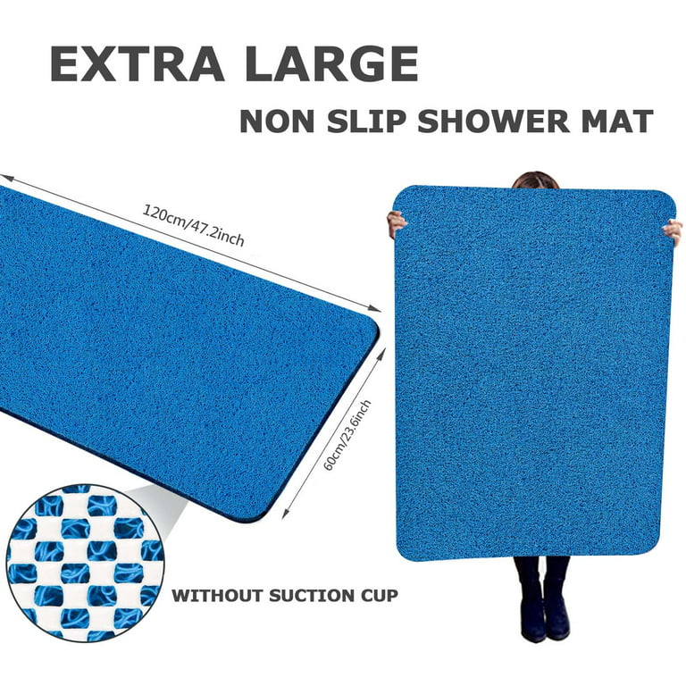 OTHWAY Extra Large Shower Mat 47x32, TPE Shower Mat Non Slip, Shower Stall  Mat with Drain