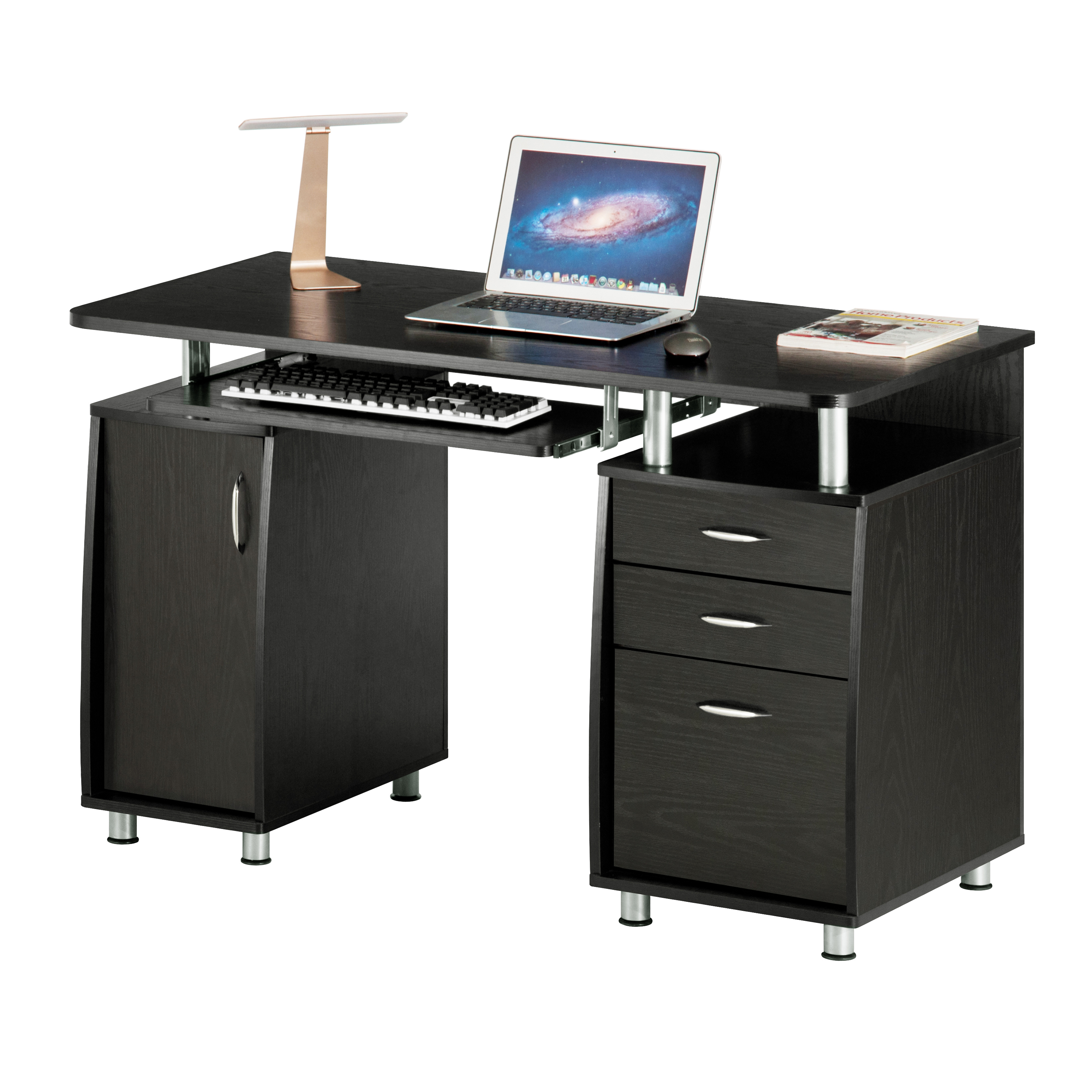 Techni Mobili Complete Adult Computer Workstation with Cabinet and Drawers, 30" H, Espresso - image 5 of 14