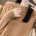 thumbnail image 6 of Oksale Knit Sweaters for Women Trendy High Neck Pullover Shirts Soft Comfy Long Sleeve Fall Tops Khaki XL, 6 of 8