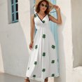 thumbnail image 7 of Four Leaf Plaid Clover Sleeveless Dress Women's summer long dress sexy dress womens clothing luxury woman party dress, 7 of 7