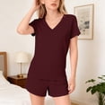 thumbnail image 3 of EnJoCho Girls 2 Piece Summer Outfits Tween Short Sleeve V Neck T Shirt Elastic Waist Shorts Matching Set Pockets Casual Beach Sets, 3 of 9