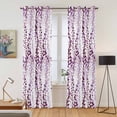 thumbnail image 2 of Purple Weeping Eucalyptus Kitchen Curtains Window Panels, Spring Summer Farmhouse Leaves Insulated Window Treatment Curtain, Grommet Curtains for Bedroom/Living Room/Bathroom, 2 Piece 42"Wx84"L, 2 of 8