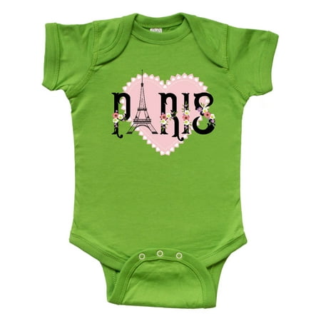 

Inktastic Paris Pink Heart Eiffel Tower with Flowers Gift Baby Boy or Baby Girl Bodysuit