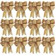 thumbnail image 3 of 1-12pcs Large Christmas Bow Glitter Ribbon Bowknot for Xmas Tree Hanging Pendant Ornaments Xmas Home Party Decoration Supplies, 3 of 5