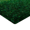 thumbnail image 2 of Ambesonne Green Fitted Sheet, Digital Mosaic Pixel Grid, Queen Size, Green, 2 of 3