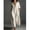 Off White-L, variant on Off White Linen Blend Oversized Shirt Dress With Short Sleeves And Side