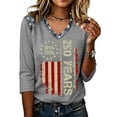 thumbnail image 2 of Fabrcox S-5XL 1776-2026 250 Anniversary USA Shirts Flag Print 3/4 Length Sleeve 4th of July Tee Shirts for Women Independence Day Celebration Freedom Patriotic Shirt Women, 2 of 5