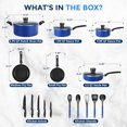 thumbnail image 3 of SereneLife Kitchenware Pots & Pans Basic Kitchen Cookware, Black Non-Stick Coating Inside, Heat Resistant Lacquer (20-Piece Set), One Size, Blue, 3 of 7