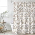 thumbnail image 6 of Khaki Flower Shower Curtain Set - Standard 72" x 72" Washable Bathtub Curtain with 12 Hooks, Vintage Farmhouse Boho Leaf Spring Plant Waterproof Fabric Stall Shower Curtains for Bathroom Décor, 6 of 6