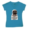 thumbnail image 5 of Am I Puggin You Women's V-Neck T-shirt Funny Pug Puppy Dad Dog Mom Pet Lover Life, 5 of 7