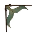 thumbnail image 6 of Zeckos Bronze and Verdigris Cast Iron Whale Tail Wall Shelf Brackets Set of 2, 6 of 7
