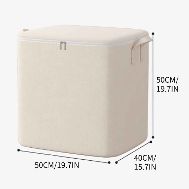 Large Capacity Storage Bag with Zipper Closure, Dustproof and Durable Cotton-Linen Handle, Perfect for Bedroom Quilt and Clothing Storage, Packaging Bag, Ningbo Style