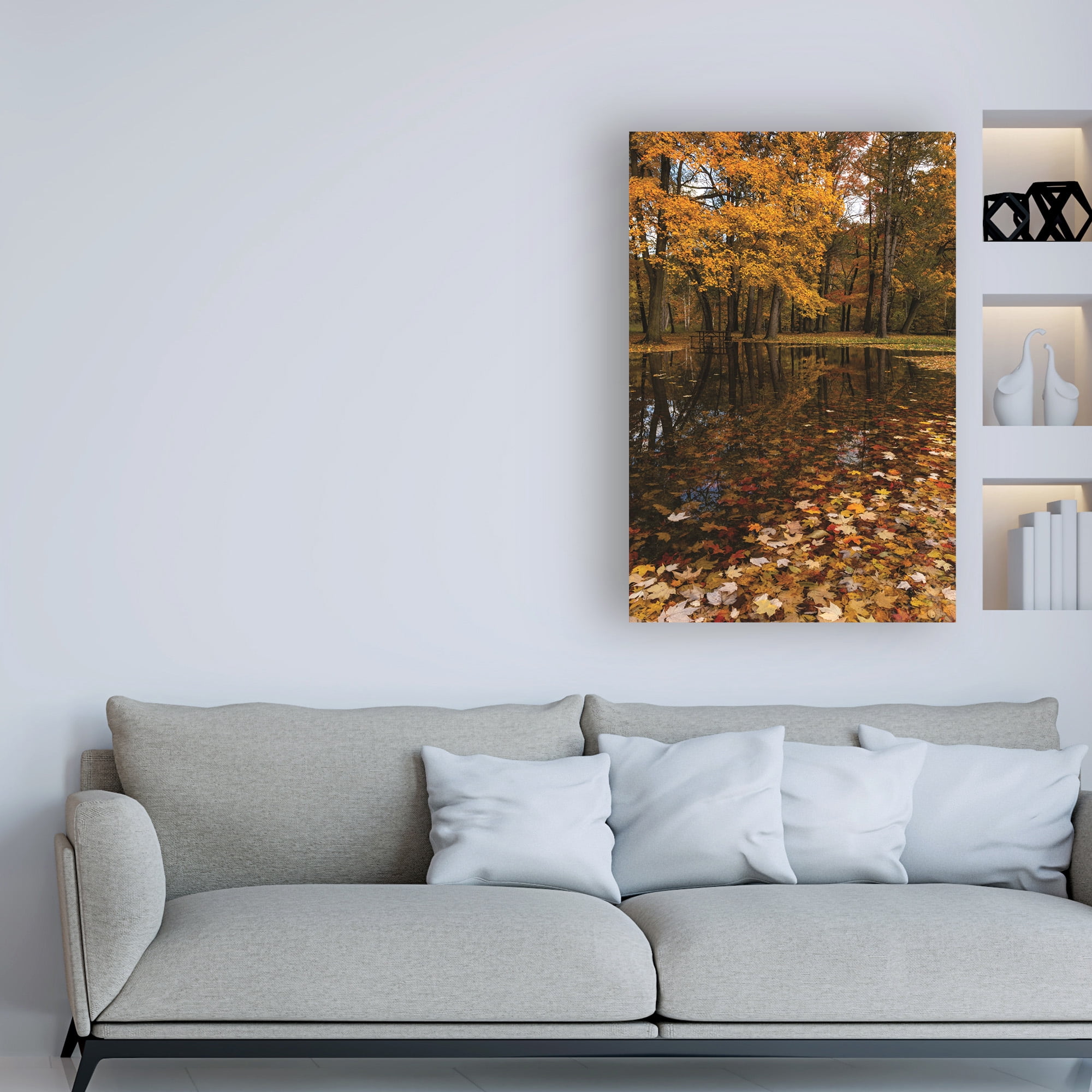 Trademark Fine Art 'Autumn picnic flooded' Canvas Art by Kurt Shaffer Photographs
