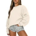 thumbnail image 1 of Sweat-shirt à Manches Longues pour Femmes Casual Col Rond Pull à Capuche en Molleton, 1 of 6