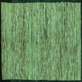 thumbnail image 1 of Ahgly Company Machine Washable Indoor Square Abstract Turquoise Blue Modern Area Rugs, 7' Square, 1 of 4