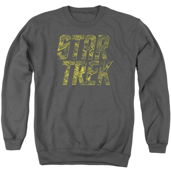 Star Trek Schematic Logo Adult Crewneck Sweatshirt Charcoal