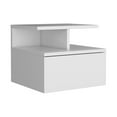 thumbnail image 5 of Glavbiku Floating Nightstand with 1 Drawer,2 Tier Shelf Bedside Table,White Finish,Adult, 5 of 8