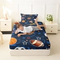 thumbnail image 4 of Erosebridal Rugby Sport Helmet Twin Sheet Sets,Basketball Sport Games Kawaii Stars Print Bedding For Kids Boys 3-Piece, 4 of 6