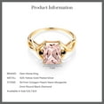 thumbnail image 5 of Gem Stone King 18K Yellow Gold Plated Silver Peach Simulated Morganite and Black Diamond Ring for Women (2.03 Cttw, Size 9), 5 of 5