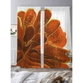 thumbnail image 3 of Orange Gold Flower Sheer Curtains 108 Inches Long 2 Panels Orange Gradient Vintage Abstract Line Light Filtering Semi Sheer Window Curtains Drapes for Bedroom Living Room 52"x108", 3 of 7