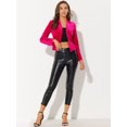 thumbnail image 3 of Chaqueta De Traje De Oficina De Negocios Con Solapa Y 1 Botón De Terciopelo Para Mujer Rosa Caliente S, 3 of 5
