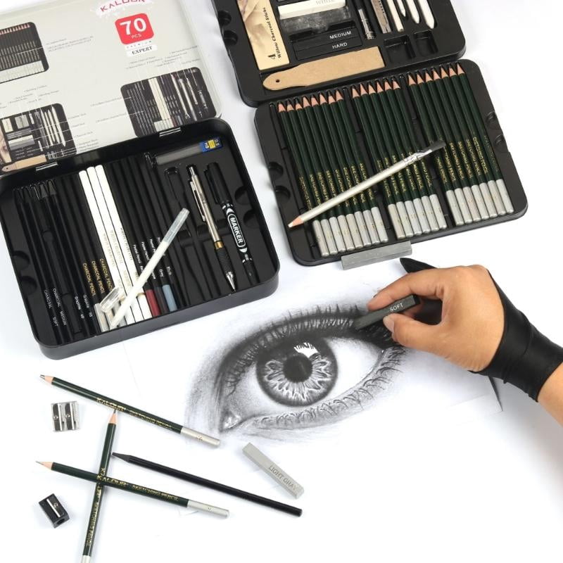Drawing Art Supplies, Includes Marker Sharpener, Sandpaper, Blending Stumps