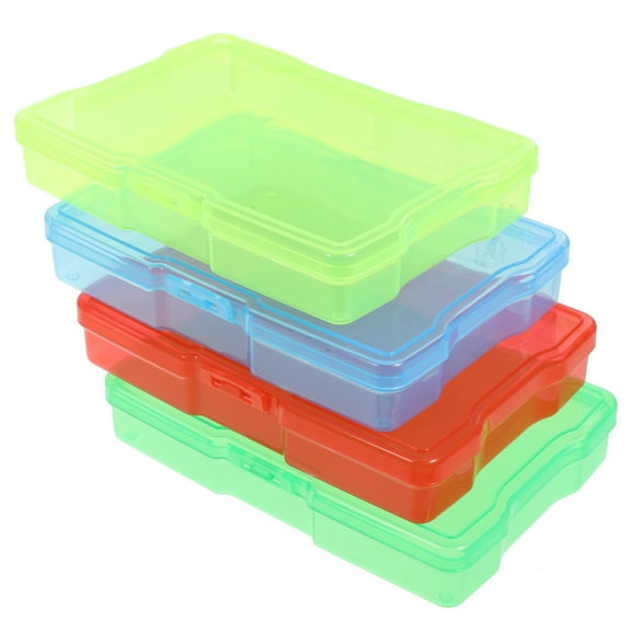 LEORX 4Pcs Multipurpose Plastic Storage Box for Greeting Cards and Photos