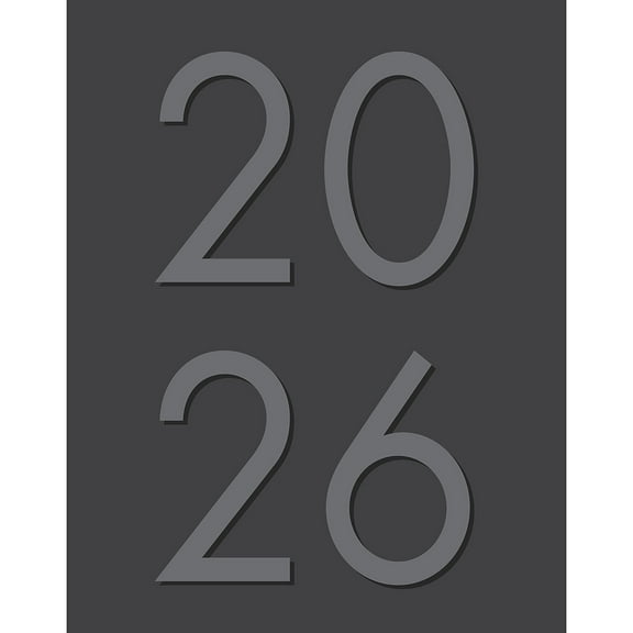 Willow Creek Press, Charcoal Booklet Monthly 2026 Planner, 7.5'' X 9.5'', 12-Month Calendar with Perfect Binding