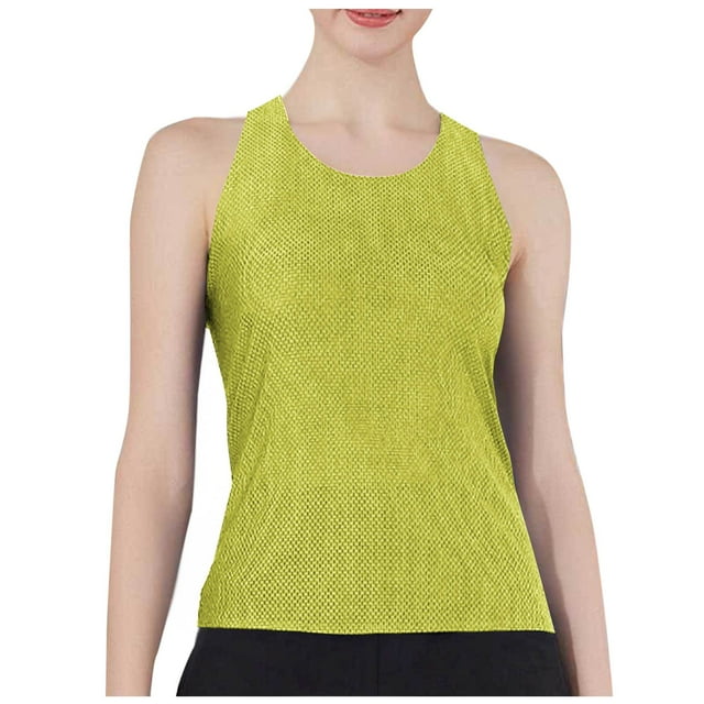 Dealovy Women Workout Tank Top Yoga Mesh Quick Dry Shirts Tops Sleeveless Racerback Gym Top Activewear.