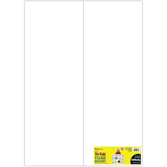 Royal Brites Premium White Tri-Fold Foam Presentation Board 36" x 48", Tri-fold Display Board for Work and School Presentations & Science Fair Project, Self Standing Board, Highly Durable, Pack of 12