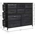 thumbnail image 3 of Dresser for Bedroom, 10-Drawer Dresser with Wood Tabletop for Bedroom, Kids Room, Closet, Hallway, Entryway (Charcoal Black), 3 of 8
