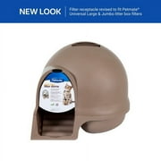 Petmate Booda Dome Clean Step Plastic Enclosed Cat Litter Box with Steps, 95 % Recycled, Titanium