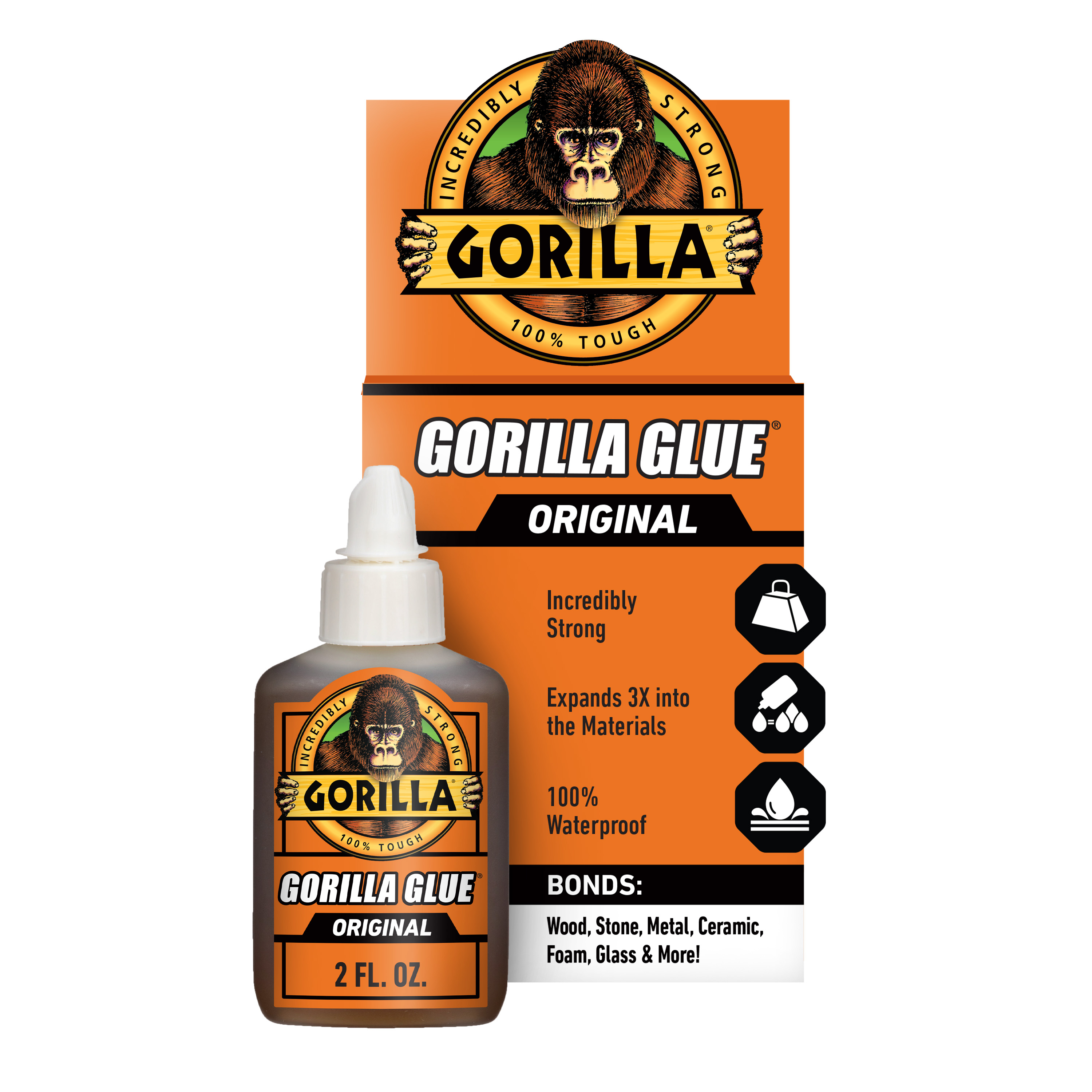 Gorilla 50002- Original Glue, 2 oz, Brown