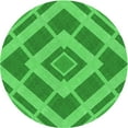 thumbnail image 1 of Ahgly Tapis Rond Lavable en Machine Intérieur Transitionnel Vert Néon, 7 Pieds Rond, 1 of 7
