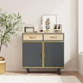 thumbnail image 1 of 31.5" Wide 2 Drawer Sideboard, Modern Furniture Decor, Made with Iron+ Carbonized Bamboo, Easy Assembly, 1 of 8