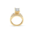 thumbnail image 3 of 10kt Yellow Gold Round Diamond Rectangle Cluster Bridal Wedding Engagement Ring 7/8 Cttw, 3 of 4