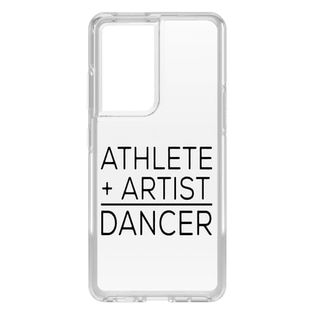 DistinctInk Clear Hybrid Case for Samsung Galaxy S21 Ultra (6.8 Screen) - Athlete + Artist = Dancer - Shockproof Protection
