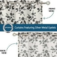 thumbnail image 4 of Vargottam Flowers Print Sheer Curtains for Short Windows Set of 2 Panels, 63" Length, Grommet Top, Printed Georgette, Light Filtering Drapes for Kitchen or Bedroom, 4 of 9
