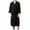Black, variant on Men Bathrobe Solid Color V Neck Cardigan Water Absorption Oversize Male Pajamas for Home