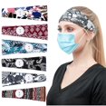 thumbnail image 1 of 6PCS Women Sports Head Bands Cute Sweat Head Wraps Boho Hair Bands with Buttons, 1 of 10