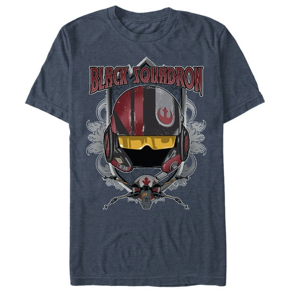 Men's Star Wars The Force Awakens Squadron  Graphic Tee Navy Blue Heather Medium
