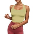 thumbnail image 2 of Lixiuxyad Tank Tops With Built In Bras Women's Workout Tank Tops Sleeveless Camisole Casual Summer For Women Breathable Lightweight Stretchy Yoga Running Gym Athletic Tank Tops,Yellow, 2 of 6