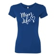 thumbnail image 2 of Mom Life Best Mom Mother's Day Gift Blessed Family Kids | Womens Mother's Day Slim Fit Junior Tee, Royal, Medium, 2 of 4