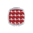 thumbnail image 1 of Red Decoration White Pattern mas Square Mirror Portable Compact Pocket Makeup Double Sided Glass, 1 of 3