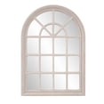 thumbnail image 5 of Tyler Dillion Taupe Wall Mirror with Arched Paneled Window Wood Frame 41"H x 29"W, 5 of 8
