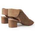 thumbnail image 4 of J. Adams Maddie Booties for Women - Peep Open Toe Low Block Chunky Heel Hook & Loop Strap Sandals, 4 of 6