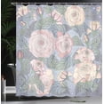 thumbnail image 3 of Ambesonne Flowers Shower Curtain, Floral Design Pink Roses, 69"Wx84"L, Blush Ceil Blue, 3 of 4